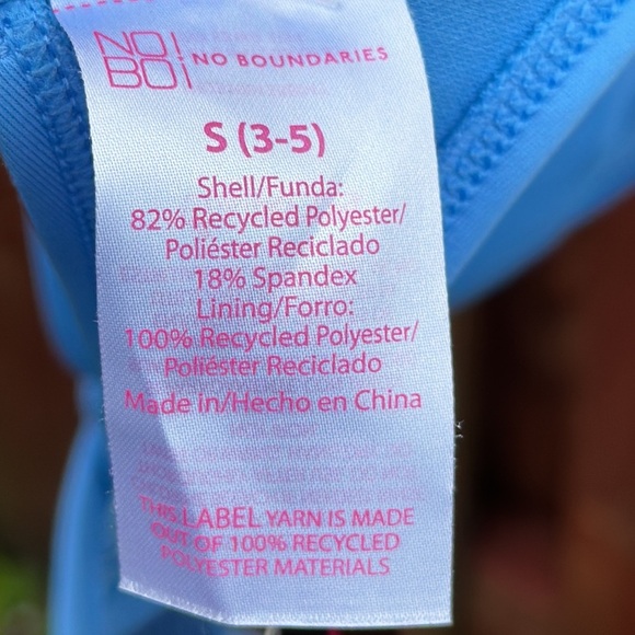 Blue Bikini Top with Rhinestone Accents Size S - Picture 6 of 6